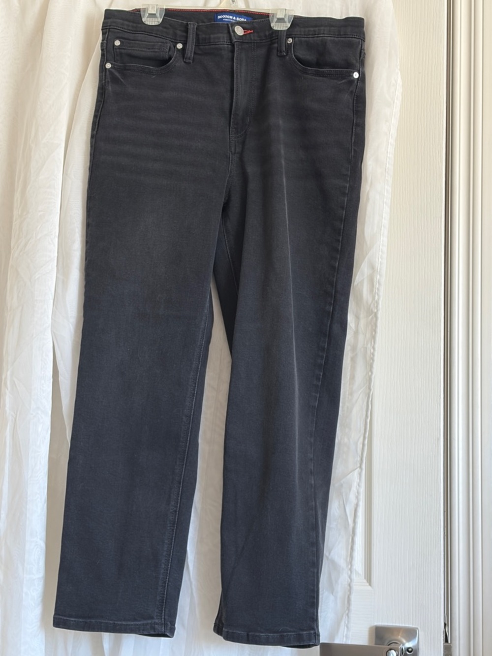 Scotch & Soda Women's Straight Leg Jeans — Charcoal Black